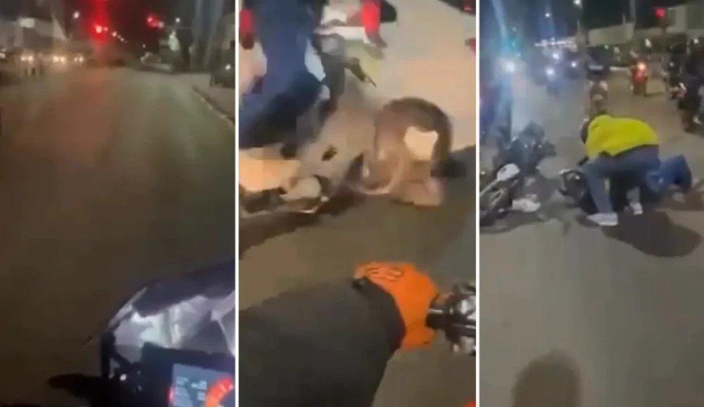Una caravana de motos en La Plata terminó con un Choque por cruzar en rojo