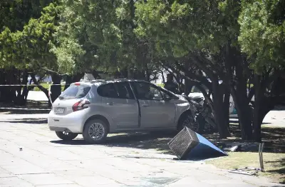 Se descompensó y terminó incrustado contra un árbol en Plaza Moreno