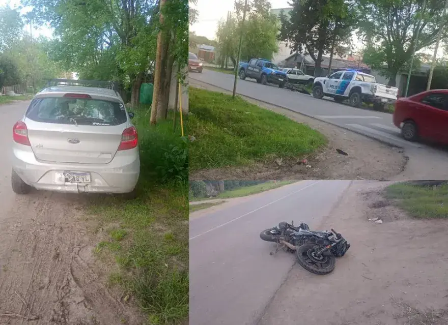 Melchor Romero: un policía que iba a trabajar en moto chocó contra un auto y terminó hospitalizado